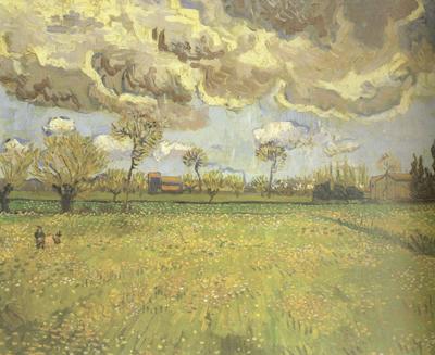 Vincent Van Gogh Landscape under a Stormy Sky (nn04) oil painting image
